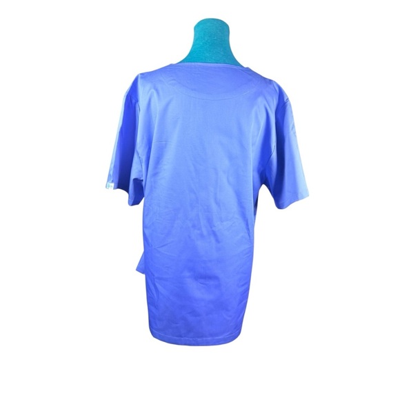 Bordova Unisex Scrub Top Size Large | CARE 365 Logo | Blue Medical Uniform - Picture 6 of 11
